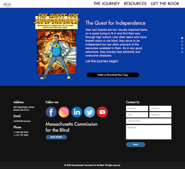 MCB Home Page Screenshot